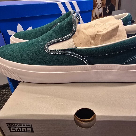 Converse Memory Foam One Star CC Pro Slip On Shoes (A11931C) Green Mens 13 NEW - Picture 1 of 14